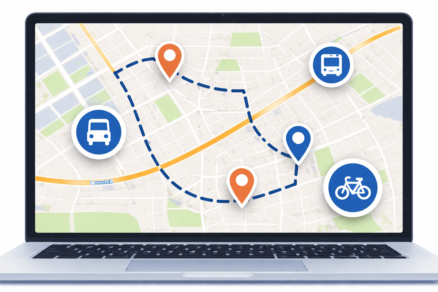 Tela do VT Routing com mapa e rotas otimizadas